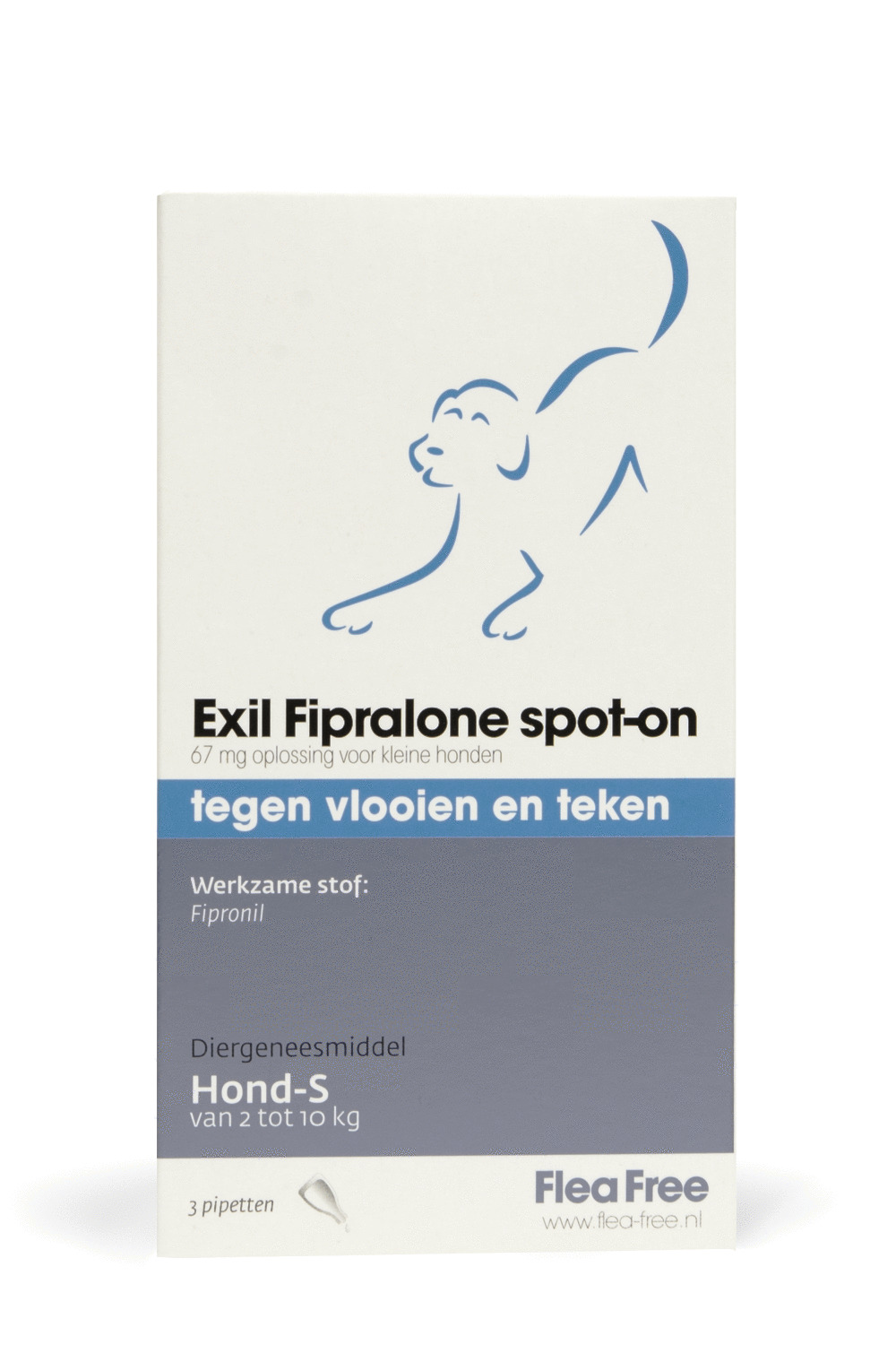Flea Free Fipralone Spot-On Hond Small - Anti vlooien en tekenmiddel - 3 pip