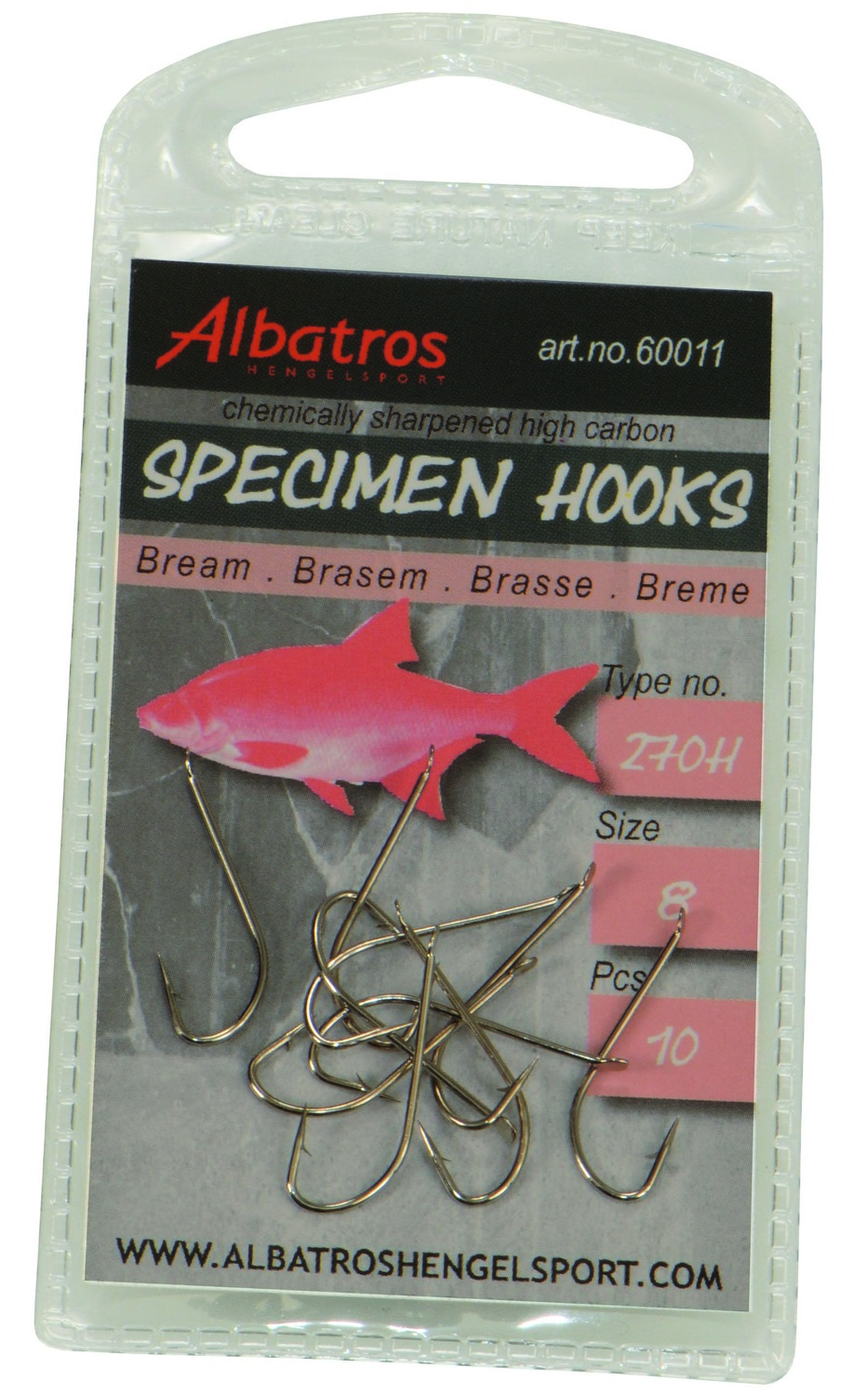 Albatros Haak Specimen Brasem 270h 10 stuks - Enkele Haak - 10 Witvis