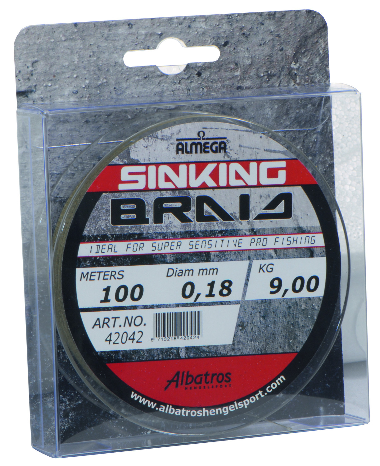 Albatros Vislijn Almega Sinking Braid 100 m - Hoofdlijn - 0.25mm Allround