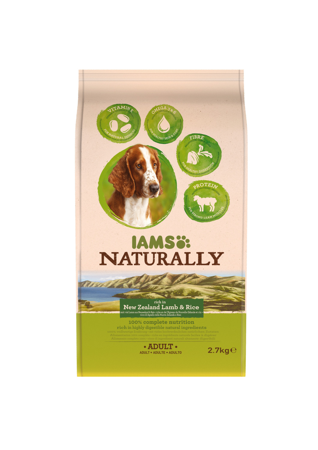 Iams Naturally Dog Adult Lam&Rijst - Hondenvoer - 2.7 kg