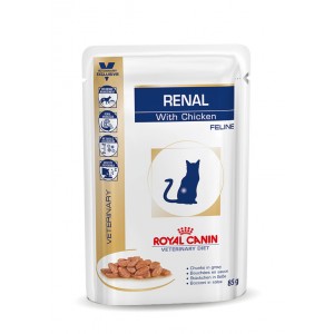 Royal Canin Veterinary Diet Renal Chicken zakjes kattenvoer 4 x 12 zakjes