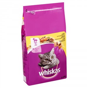 Whiskas Brokjes +1 Kip kattenvoer 3 x 3.8 kg