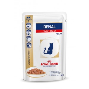 Royal Canin Veterinary Diet Renal Beef zakjes kattenvoer 2 x 12 zakjes