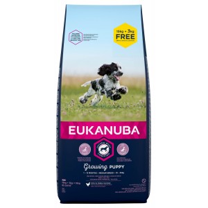 Eukanuba Growing Puppy Medium Breed kip hondenvoer 15 + 3 kg