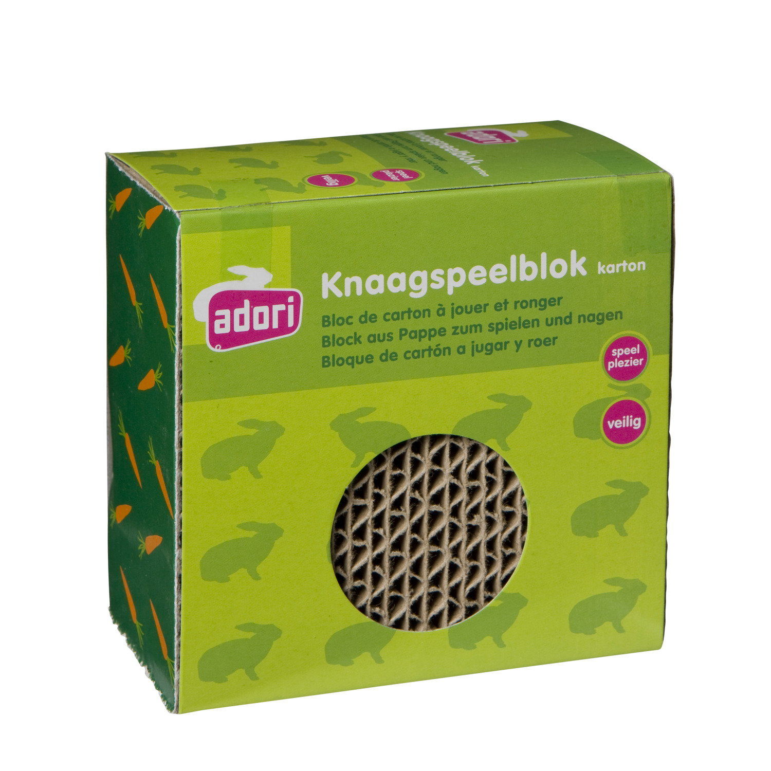 Adori Knaagspeelblok Karton - Speelgoed - 10x10x6 cm