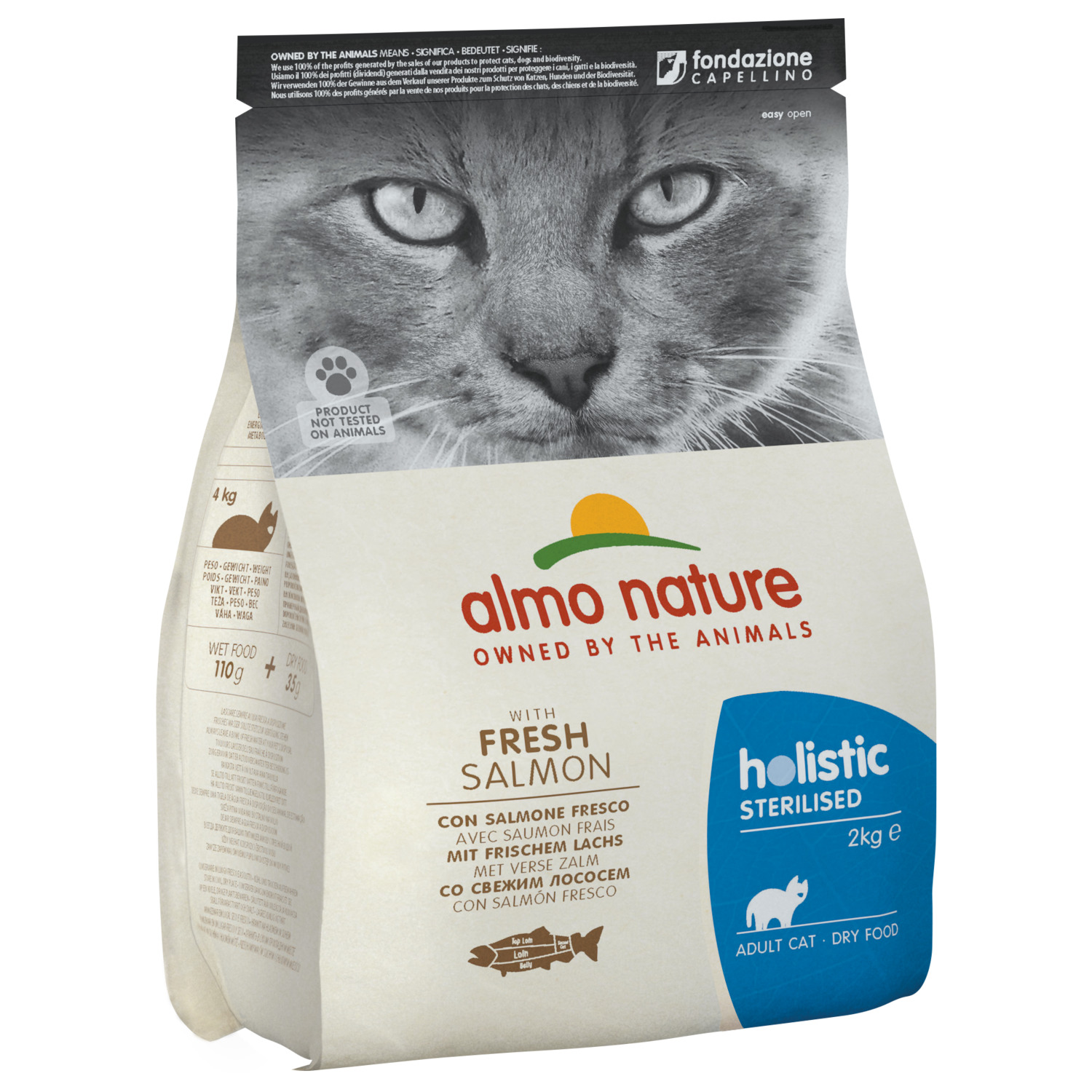 Almo Nature Cat Holistic Sterilised 2 kg - Kattenvoer - Zalm&Rijst Sterilised