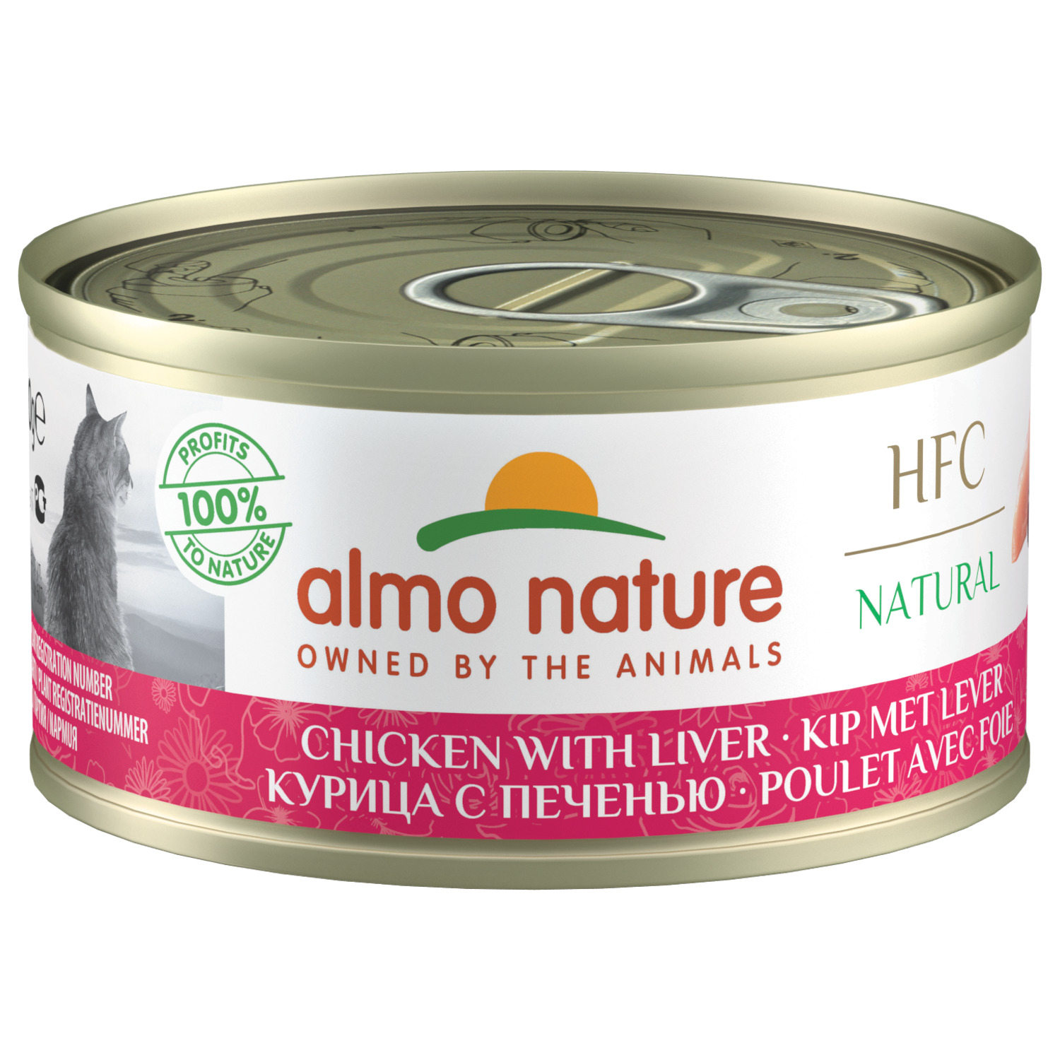 Almo Nature Hfc Cat Natural Blik 70 g - Kattenvoer - Kip&Lever