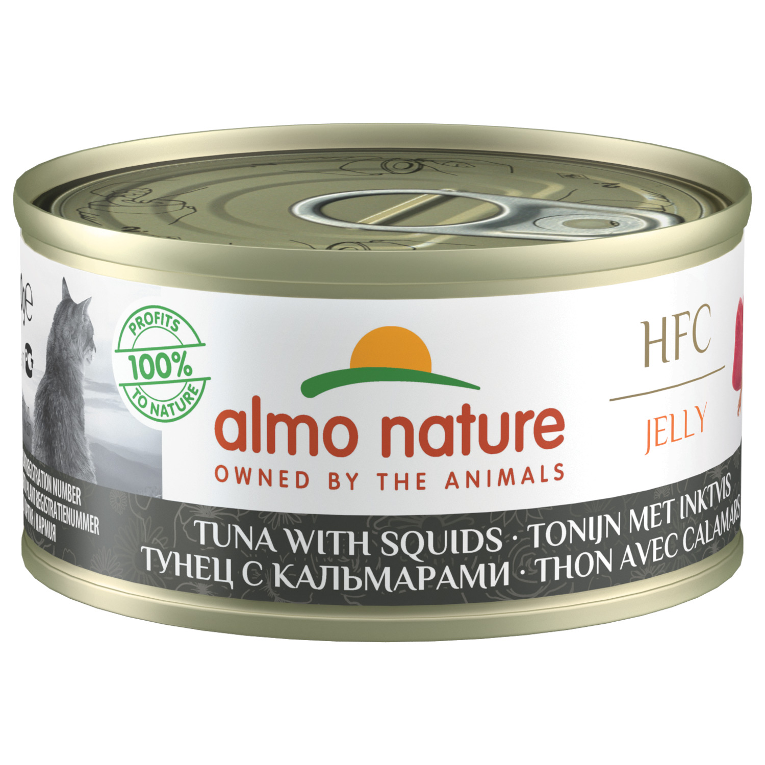 Almo Nature Hfc Cat Natural Blik 70 g - Kattenvoer - Tonijn&Inktvis