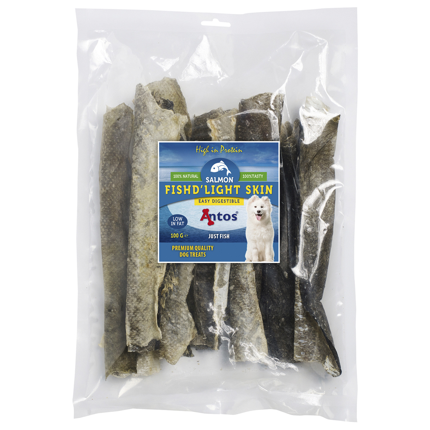 Antos Fish D'Light Salmon Skin - Hondensnacks - Zalm 100 g