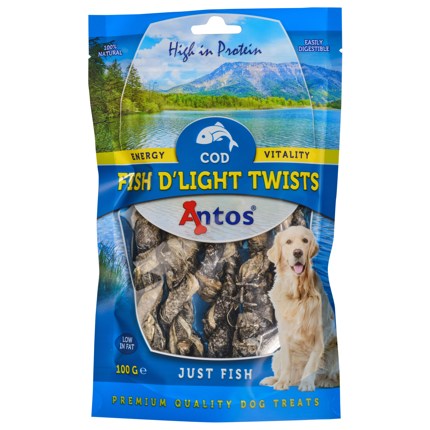 Antos Fish D'Light Twists - Hondensnacks - Vis 100 g