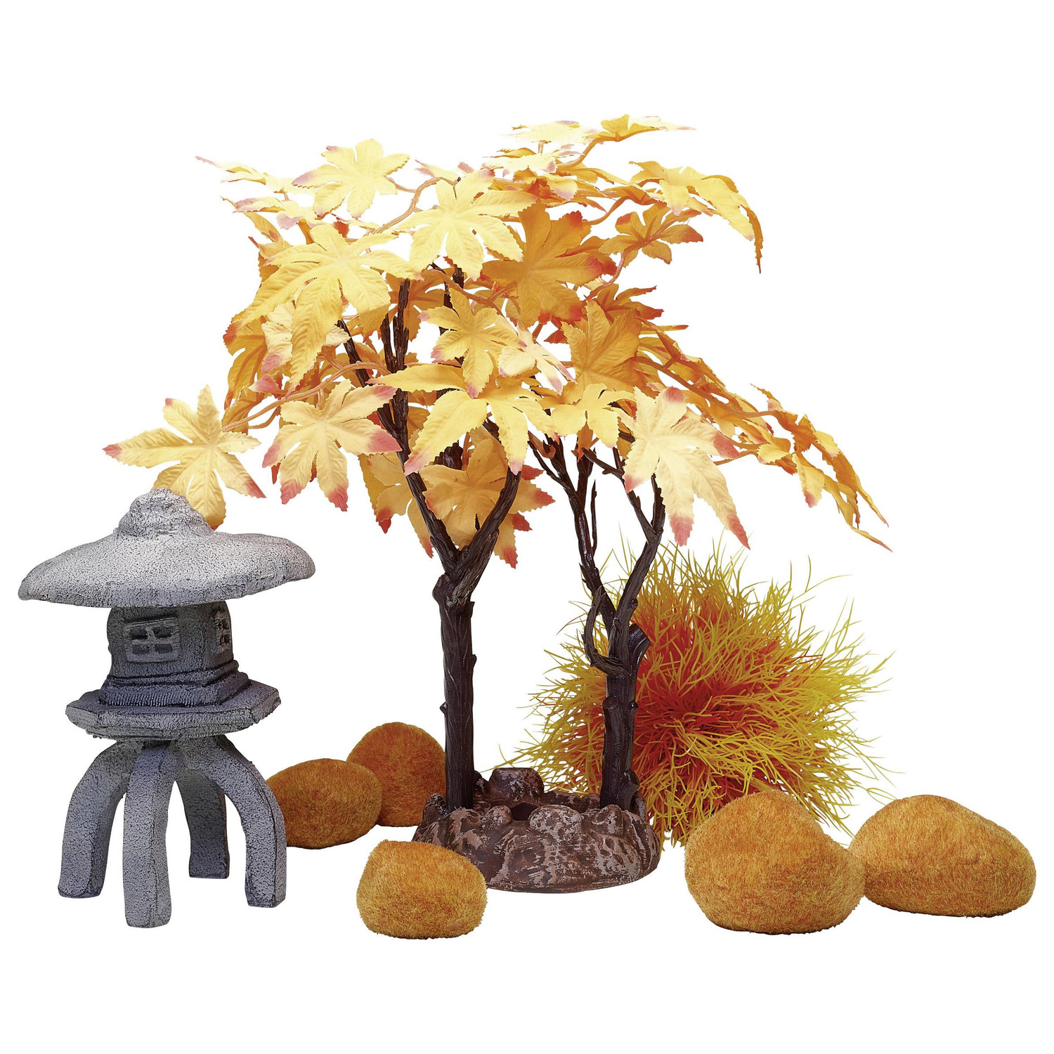 Biorb Decor Set Herfst - Aquarium - Ornament - Oranje Oker Lichtbruin