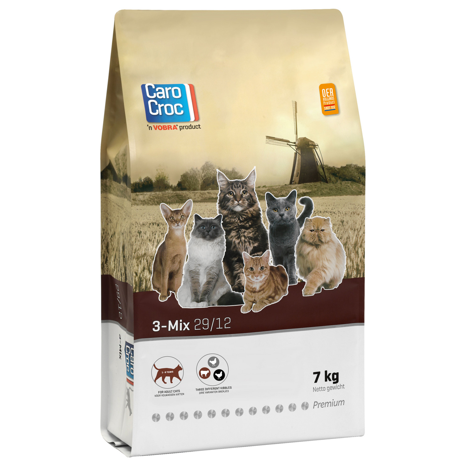 Carocroc 3-Mix - Kattenvoer - 7 kg