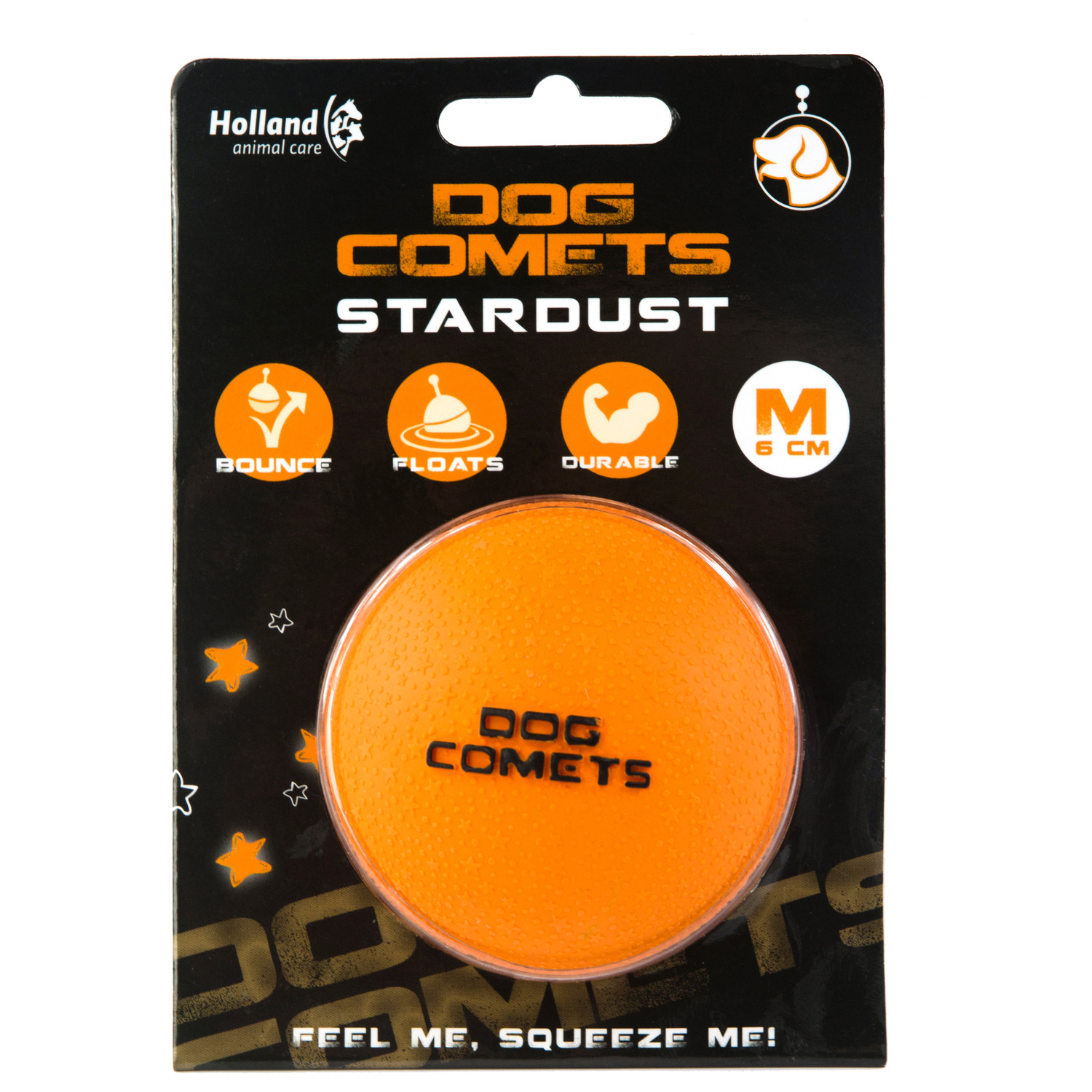 Dog Comets Ball Stardust Medium - Hondenspeelgoed - Oranje