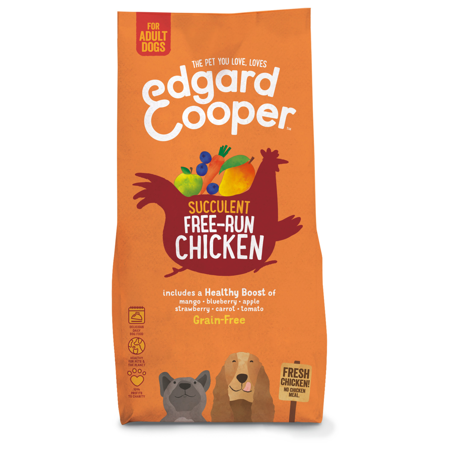 Edgard&Cooper Free-Run Chicken Adult Kip&Mango&Bessen - Hondenvoer - 12 kg
