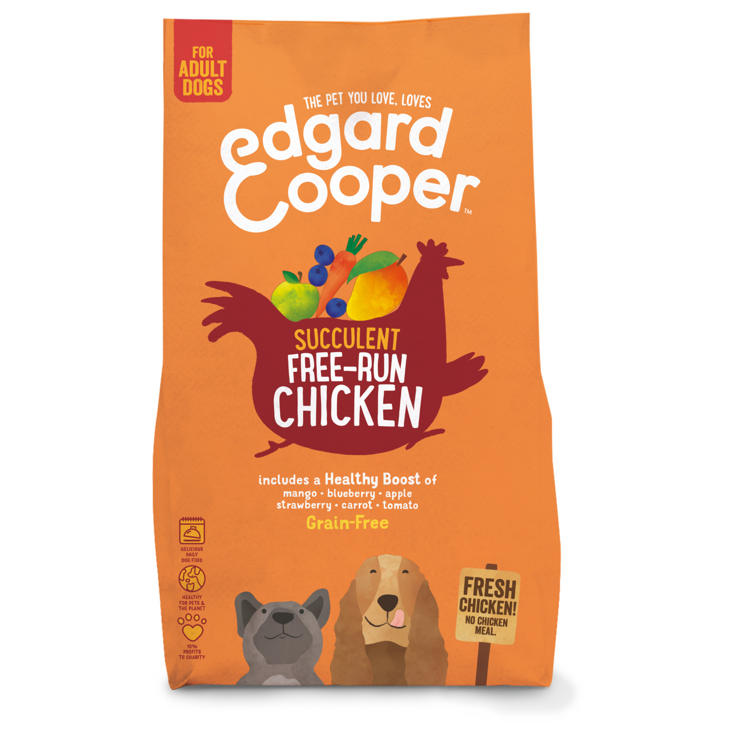 Edgard&Cooper Free-Run Chicken Adult Kip&Mango&Bessen - Hondenvoer - 2.5 kg
