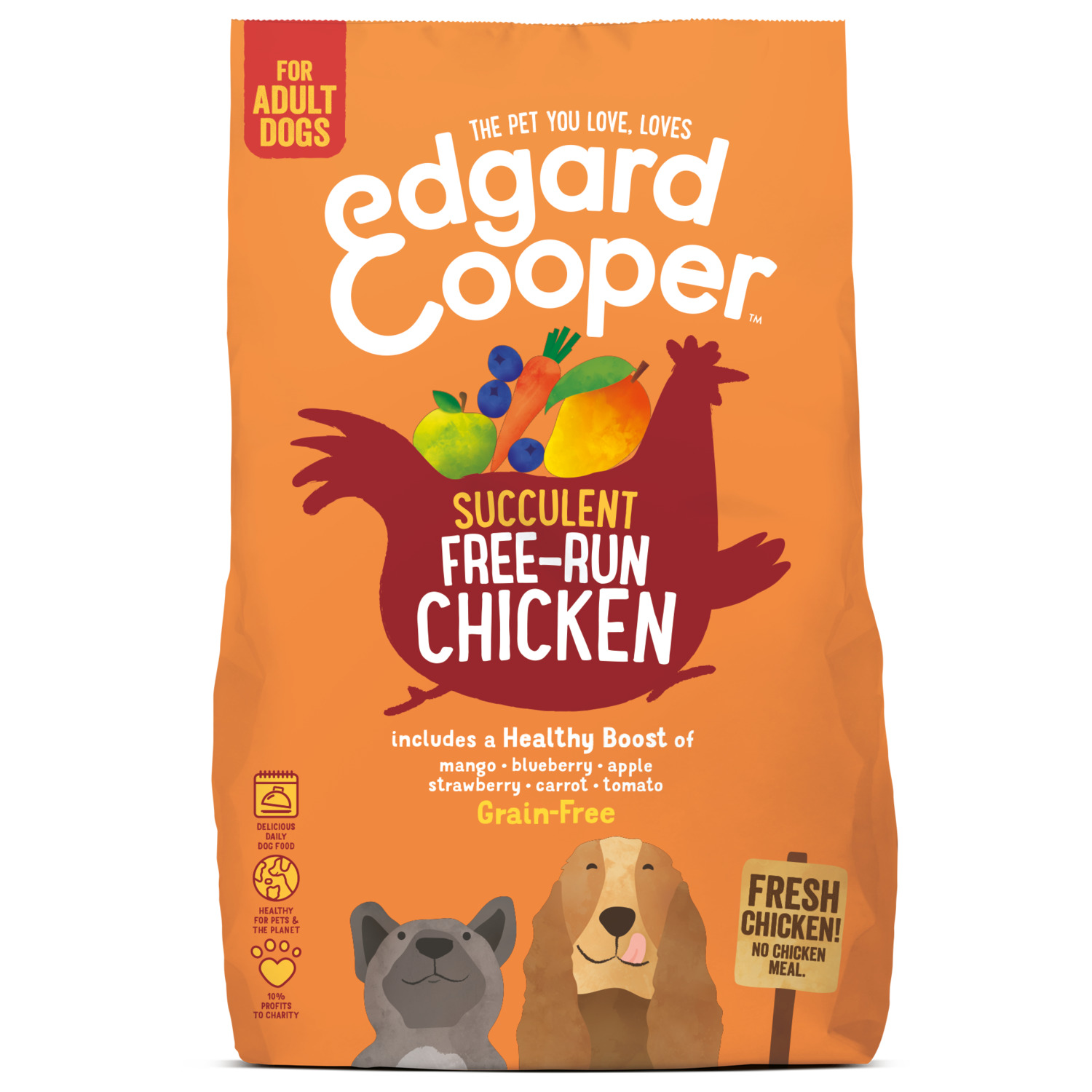 Edgard&Cooper Free-Run Chicken Adult Kip&Mango&Bessen - Hondenvoer - 700 g