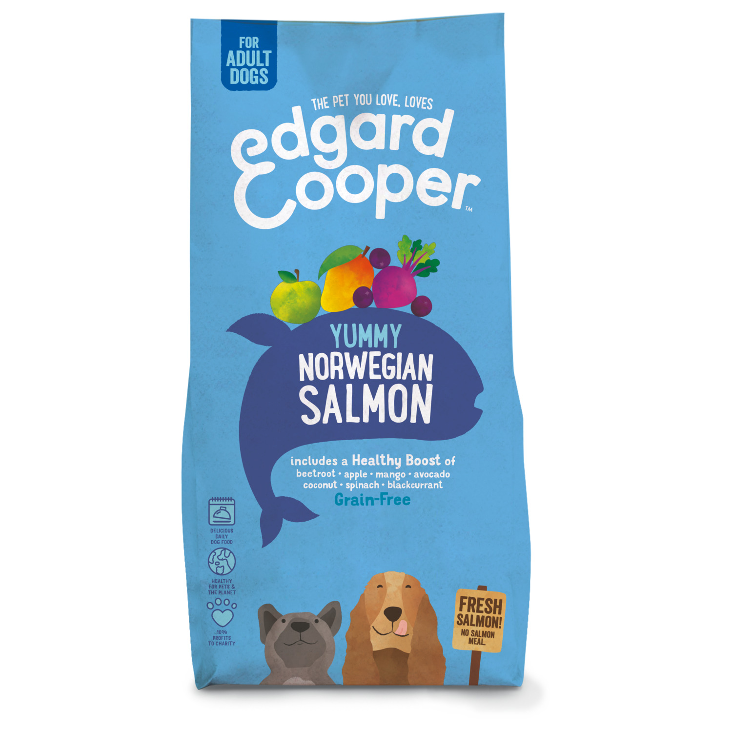 Edgard&Cooper Yummy Norwegian Salmon Adult Zalm&Rode Biet&Appel - Hondenvoer - 12 kg