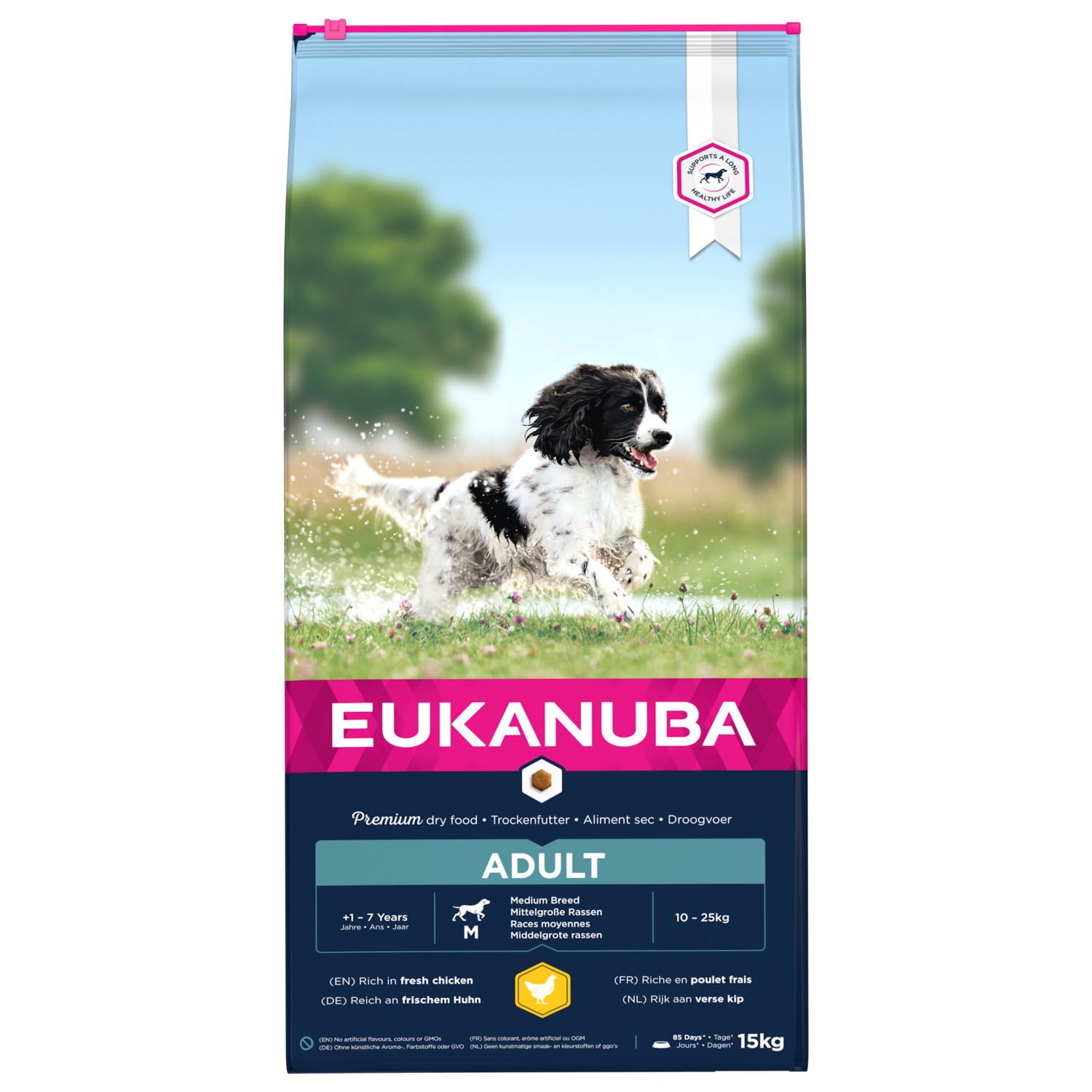 Eukanuba Active Adult Medium Breed Kip - Hondenvoer - 15 kg