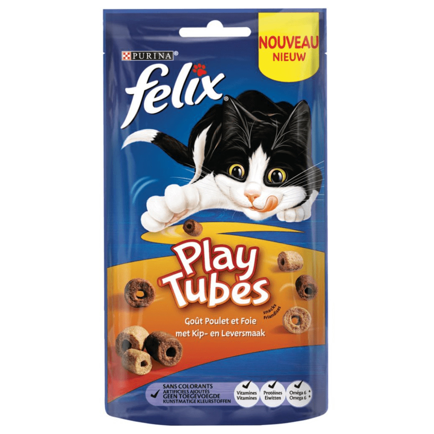 Felix Play Tubes - Kattensnack - Kip Lever 50 g