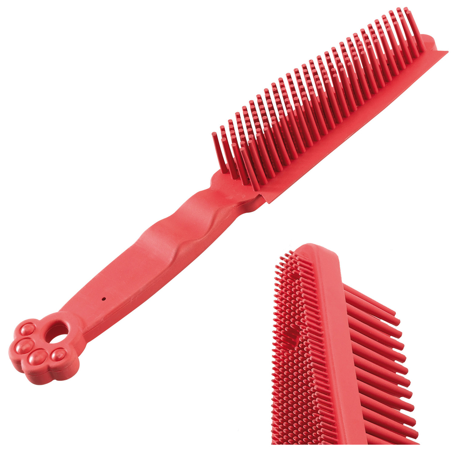 Ferplast Ontharingsborstel - Hondenvachtborstel - 4x4x27 cm Rood