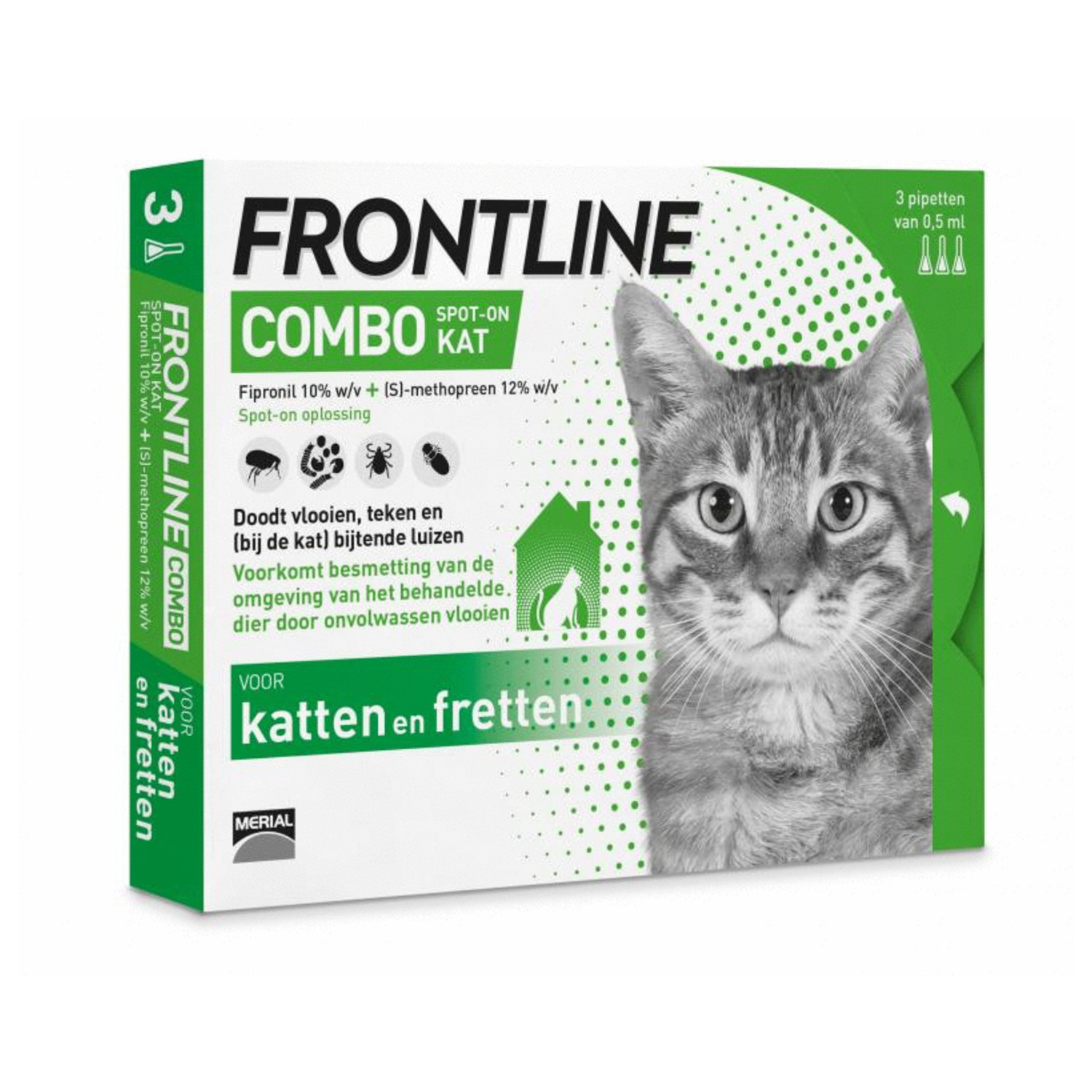 Frontline Combo Spot On Kat - Anti vlooien en tekenmiddel - 3 pip