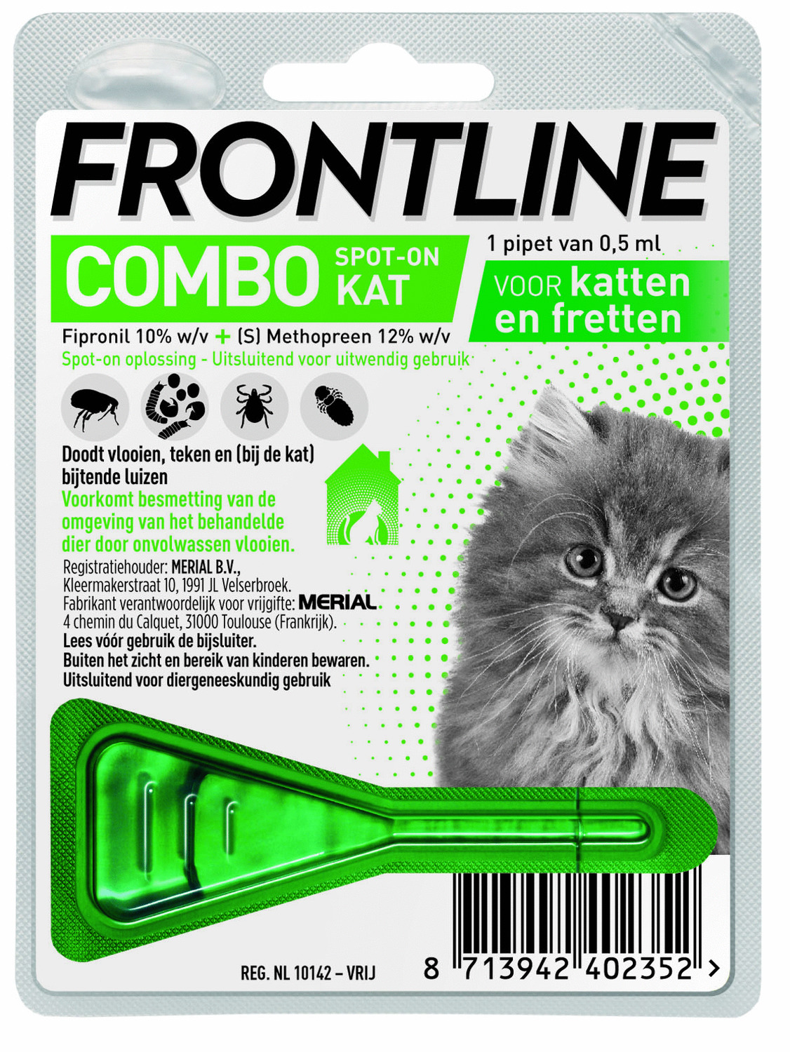 Frontline Combo Spot On Kitten - Anti vlooien en tekenmiddel - 1 pip