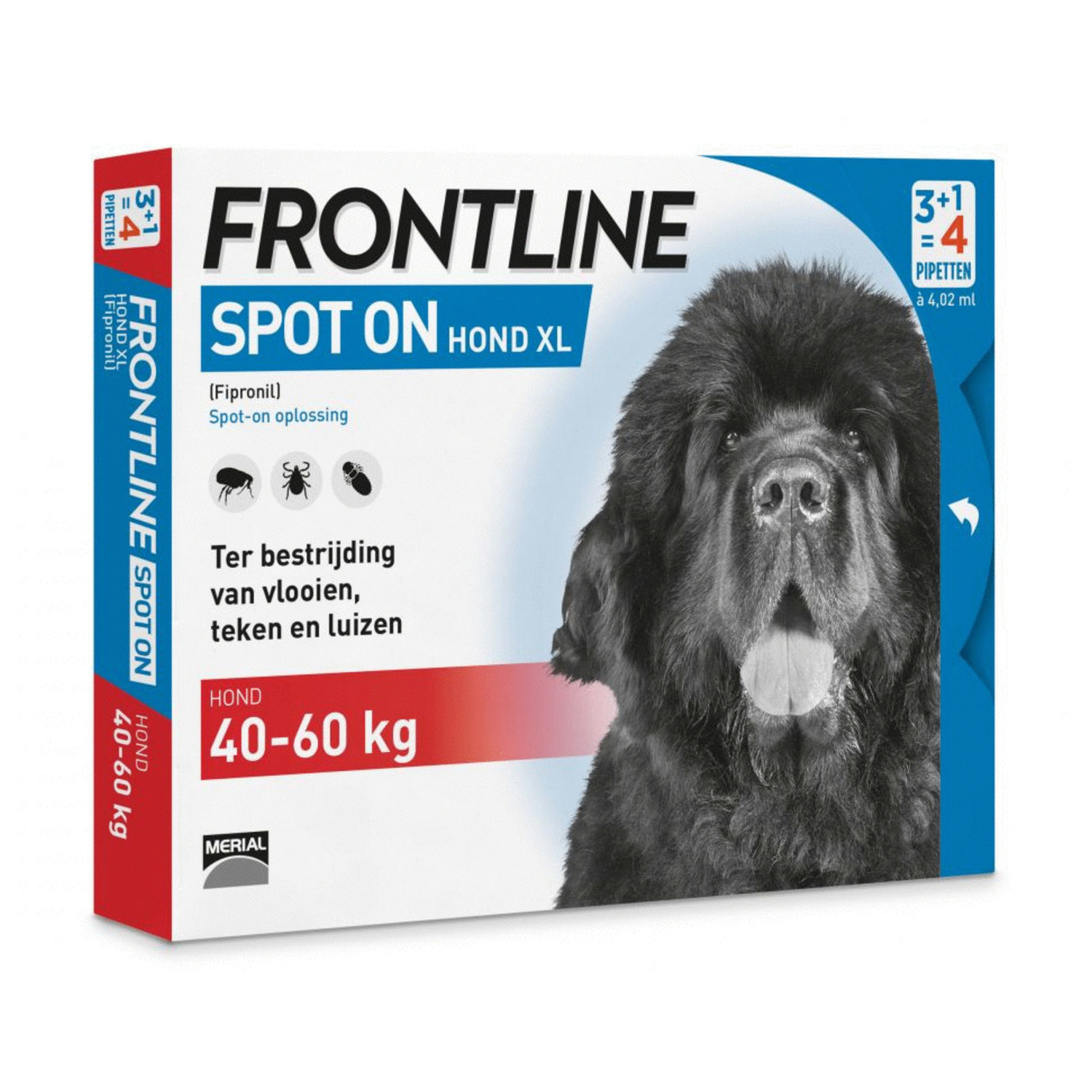 Frontline Spot On 4 Xlarge Hond Xlarge - Anti vlooien en tekenmiddel - 4 pip