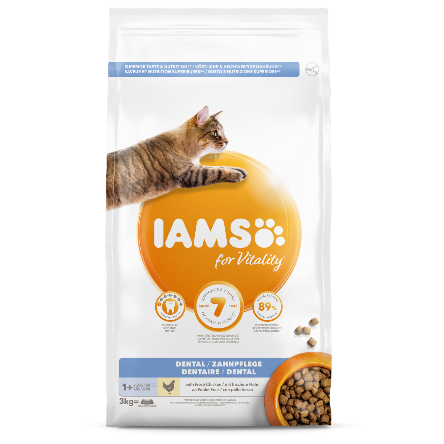 Iams Cat Adult Dental - Kattenvoer - Kip 3 kg