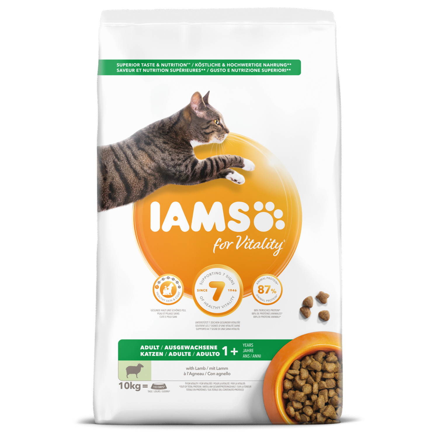 Iams Cat Adult - Kattenvoer - Lam 10 kg