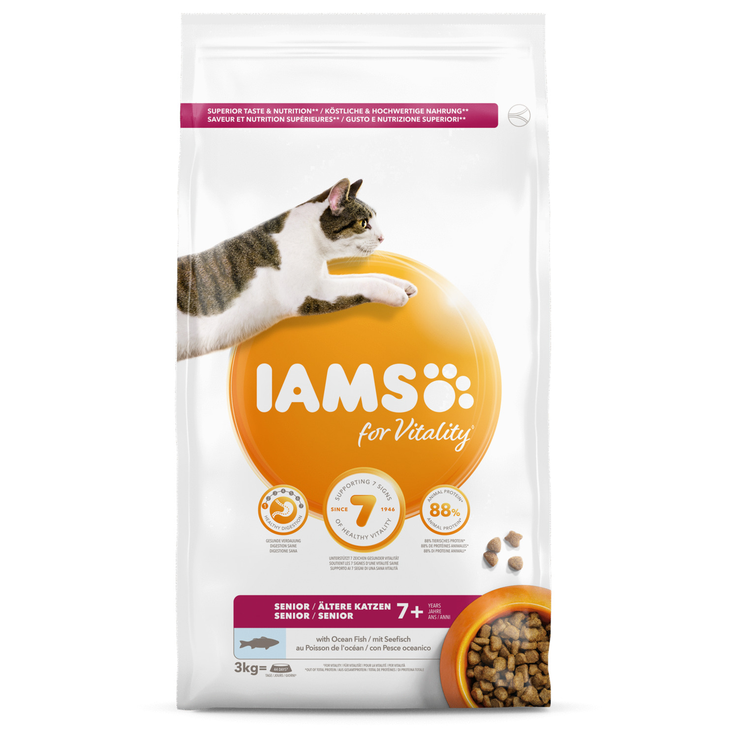 Iams Cat Senior 3 kg - Kattenvoer - Zeevis