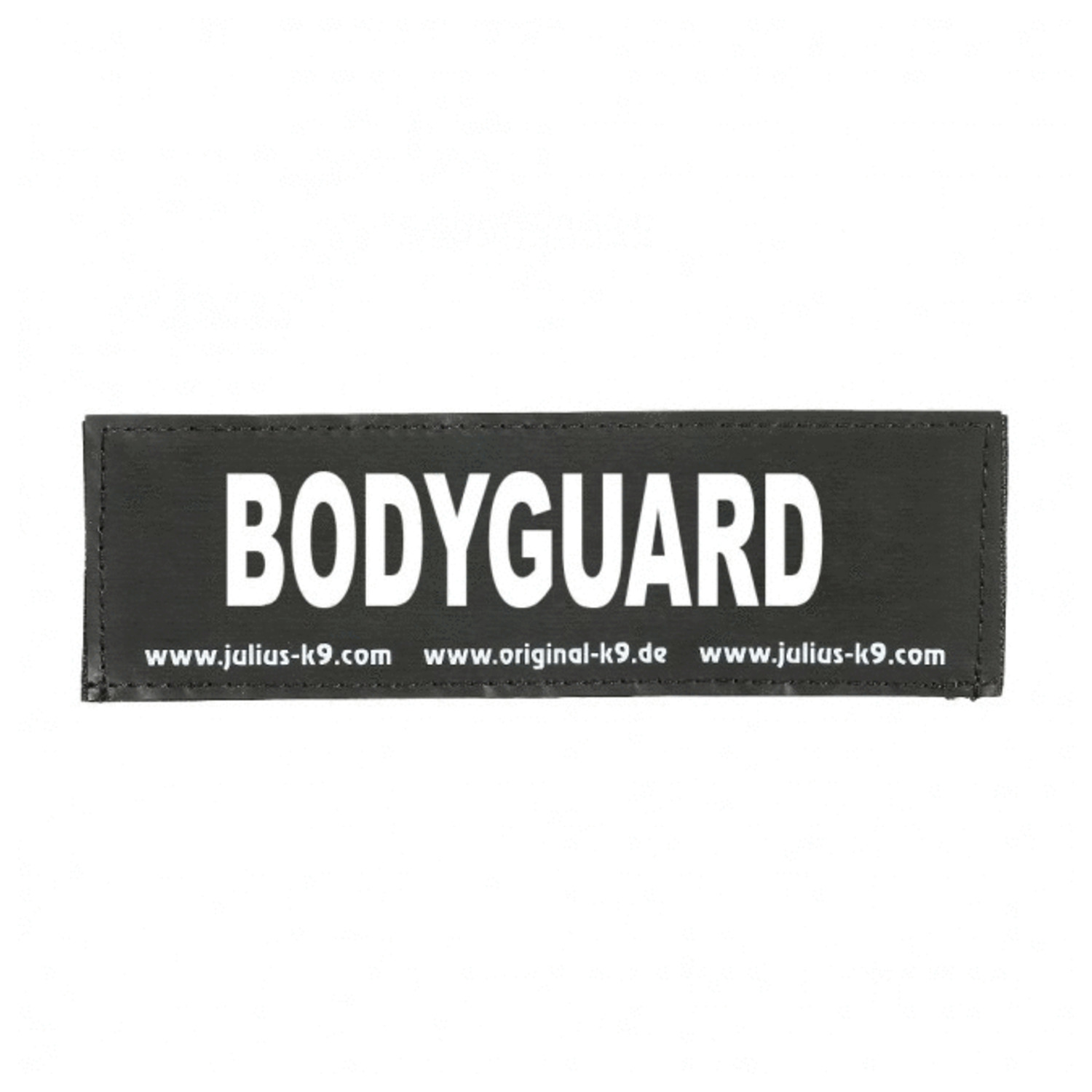 Julius-K9 Klittenband Tekstlabel Bodyguard - Hondenharnas - 16X5 cm Zwart Large