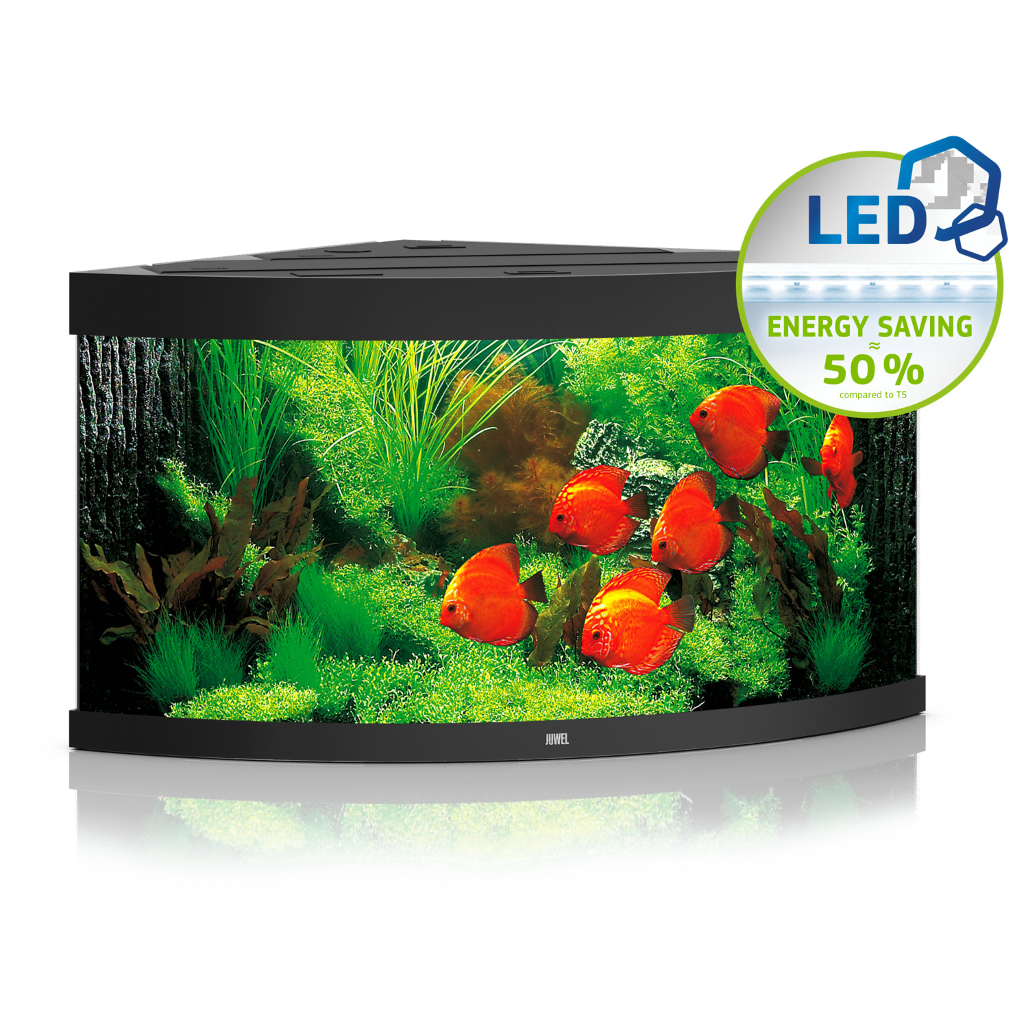 Juwel Aquarium Trigon 350 Led 87x87x65 (123 breed) cm - Aquaria - Zwart Ca. 350 L