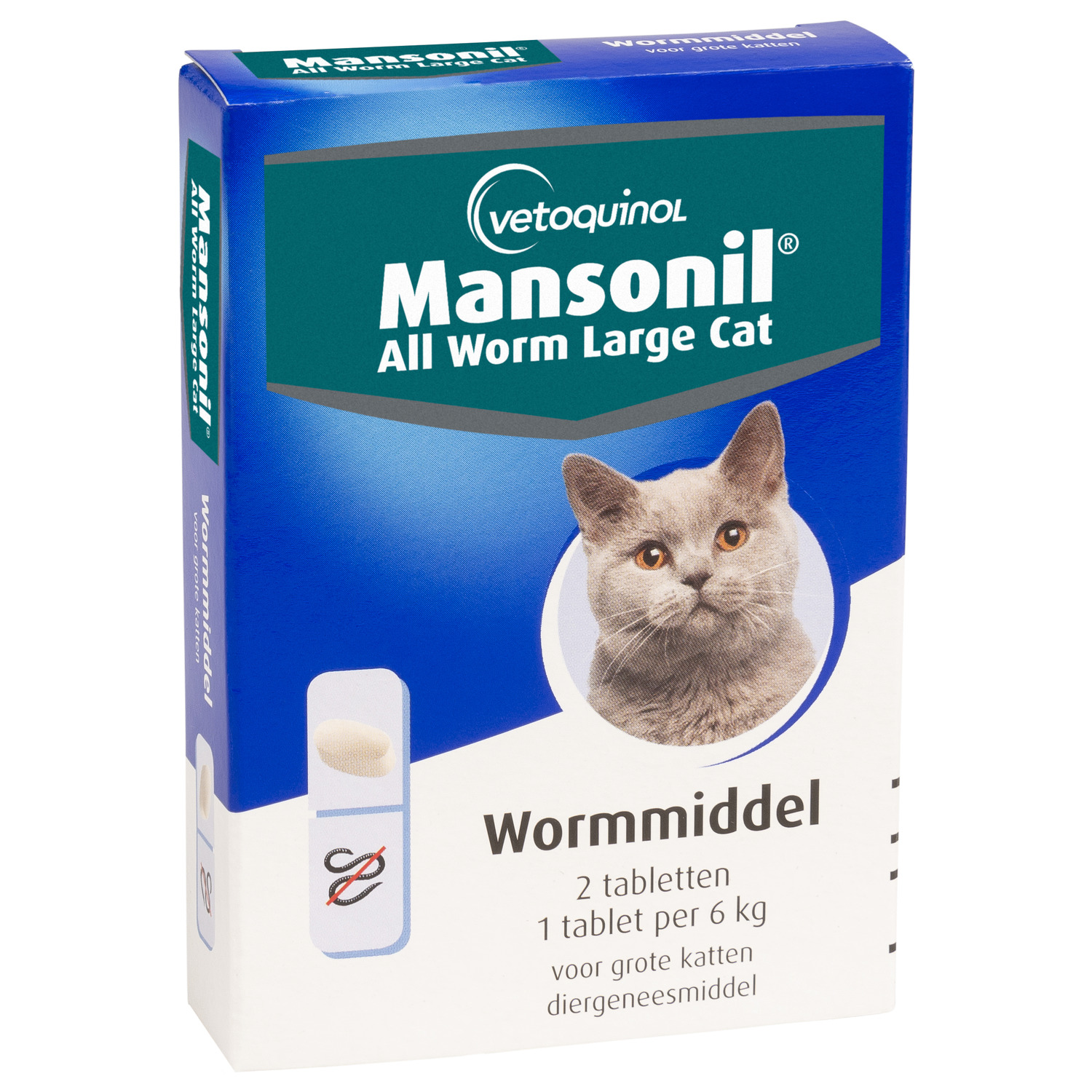 Mansonil All Worm Tablet Cat - Anti wormenmiddel - 2 tab 1 Tab Per 6 Kg Large