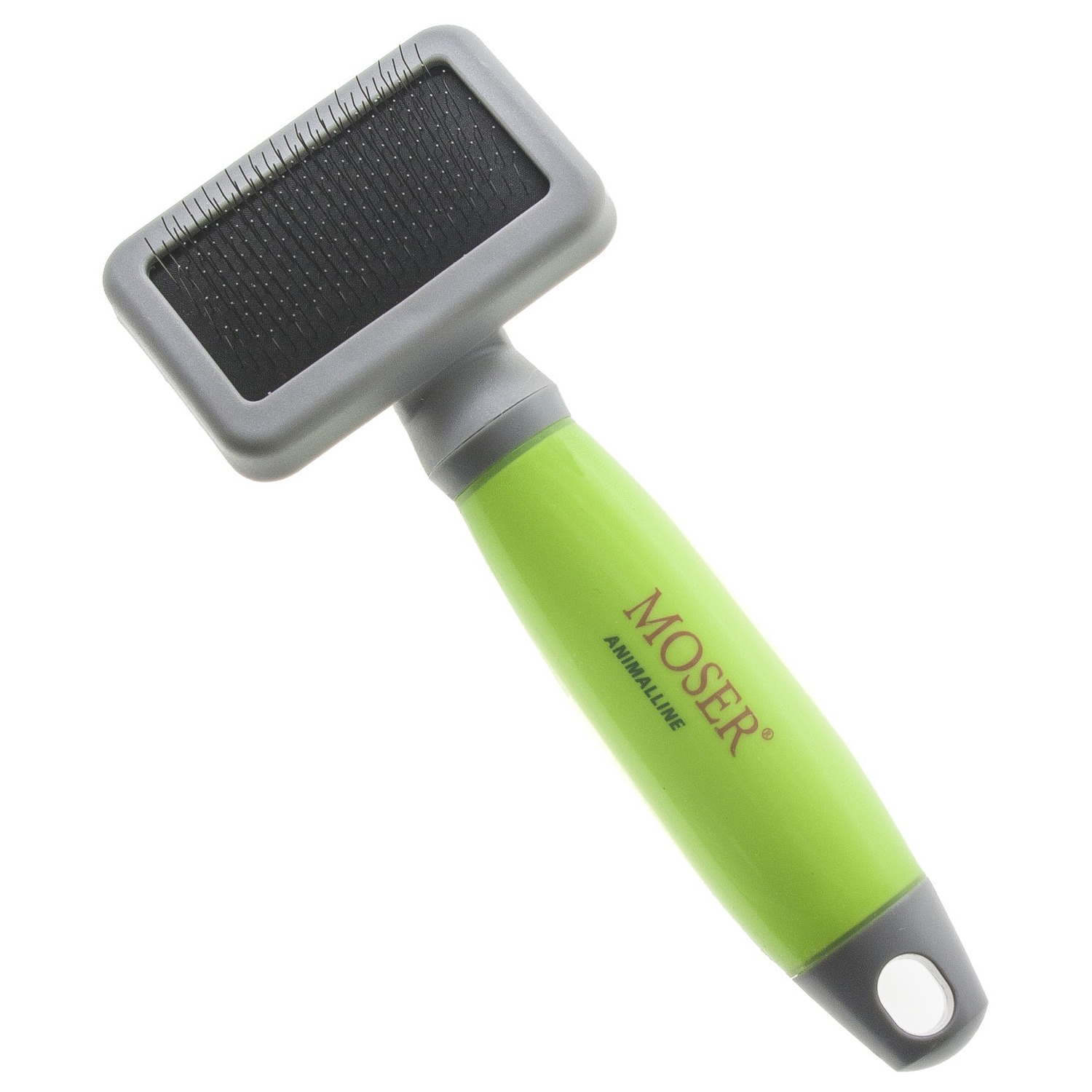 Moser Slicker Borstel Small - Hondenvachtborstel - Groen Grijs
