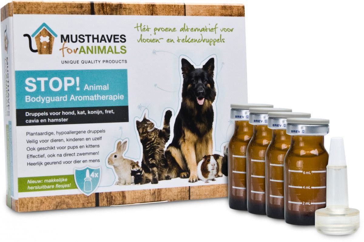 Musthaves For Animals Stop! Aromatherapie - Anti vlooienmiddel - 4x8 ml