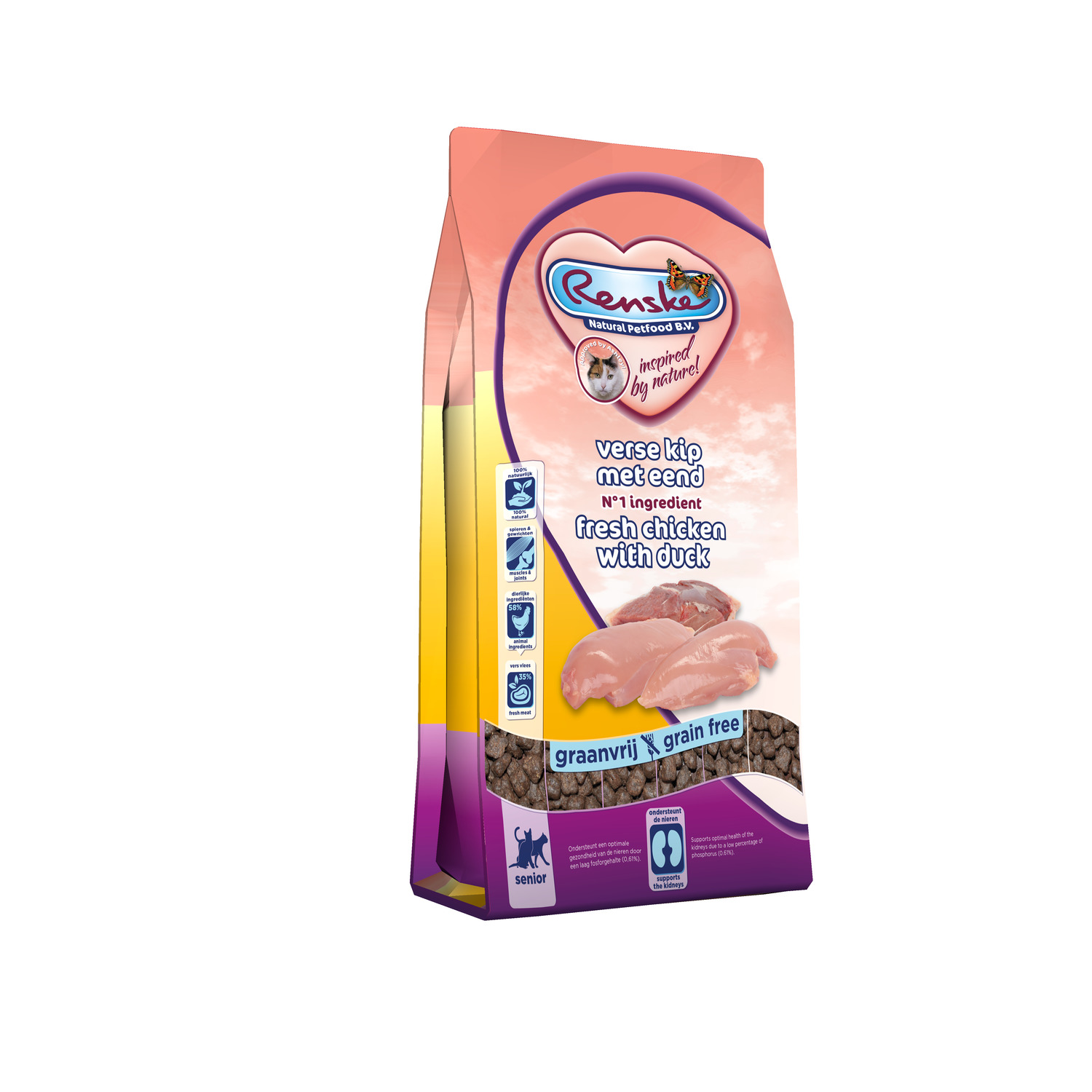 Renske Kat Senior Verse Kip&Eend - Kattenvoer - 1.5 kg