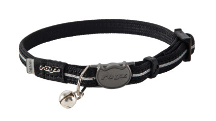 Rogz Alleycat Halsband Zwart - Kattenhalsband - 4.1x21.1 cm