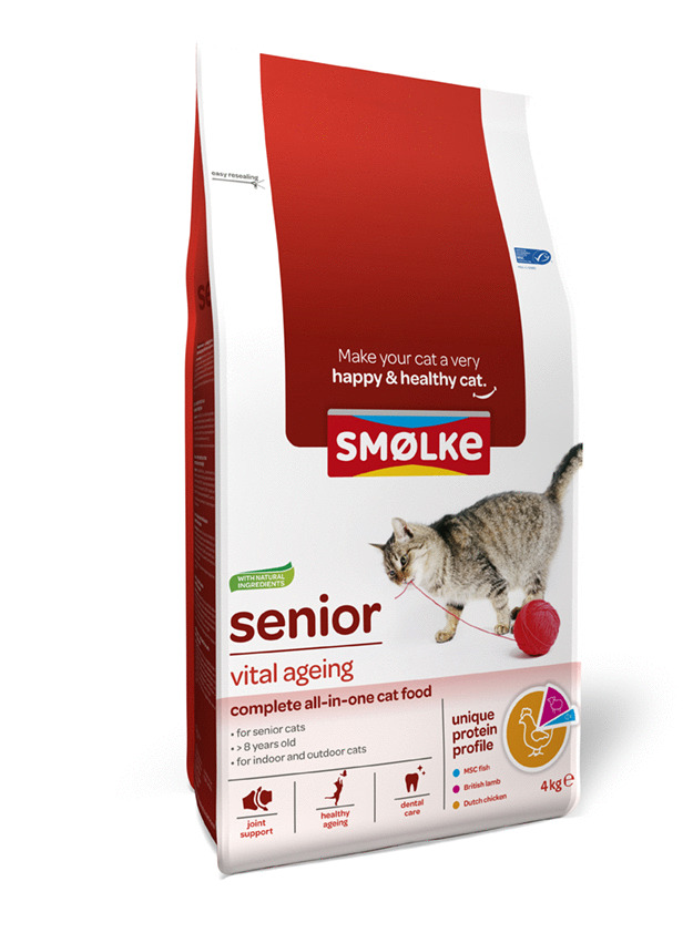 Smolke Cat Senior - Kattenvoer - Kip Lam Vis 4 kg
