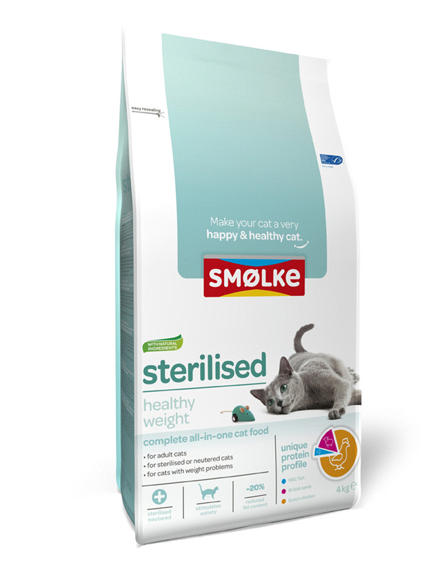 Smolke Cat Sterilised Kip&Lam&Vis - Kattenvoer - 4 kg Gesteriliseerd / Overgewicht