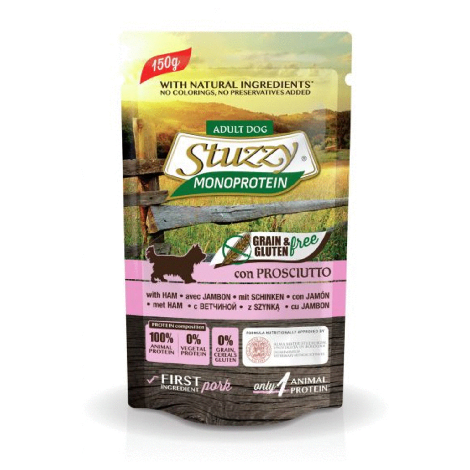 Stuzzy Dog Grain Free Monoprotein Pouch 150 g - Hondenvoer - Ham