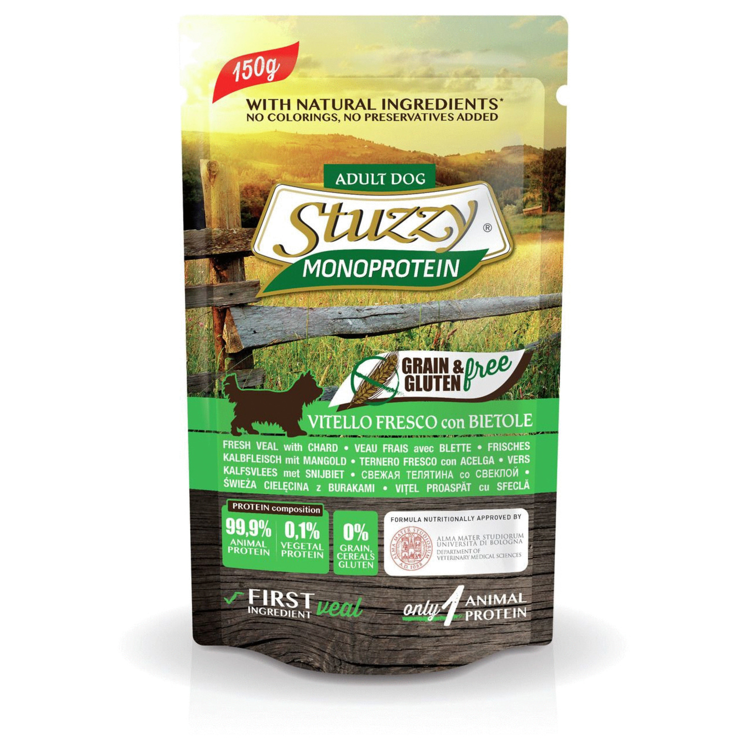 Stuzzy Dog Grain Free Monoprotein Pouch 150 g - Hondenvoer - Kalf