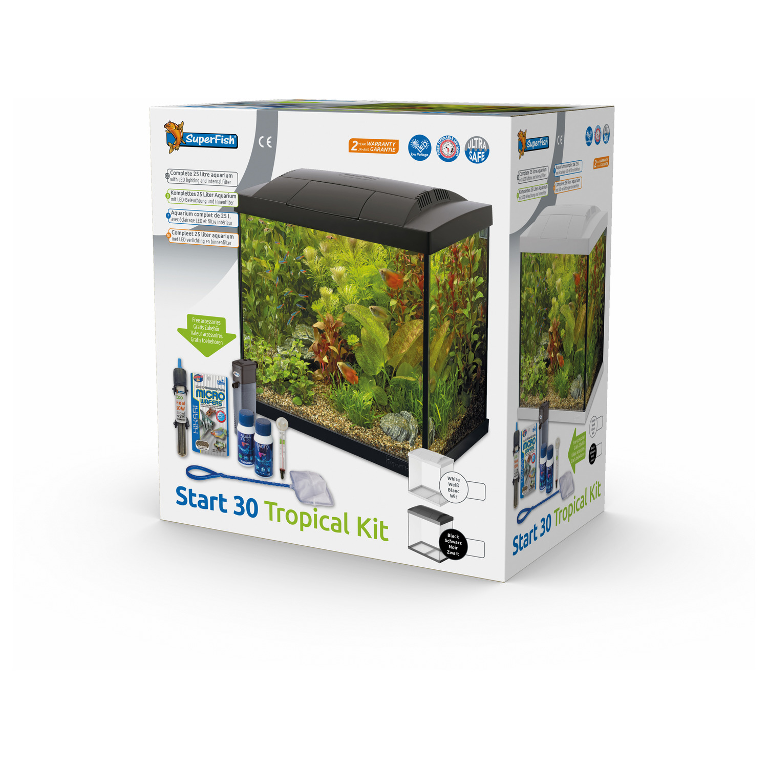 Superfish Aquarium Start 30 Tropical Kit Retro Led 30 l - Aquaria - Zwart