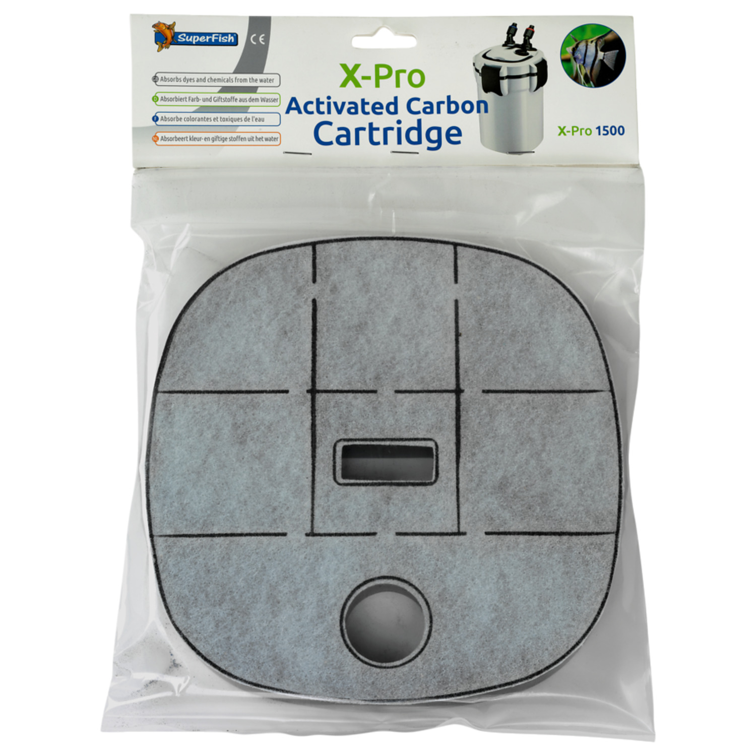 Superfish X Pro Aquarium Buitenfilter 1500 Carbon Cartridge - Filtermateriaal - Wit Grijs