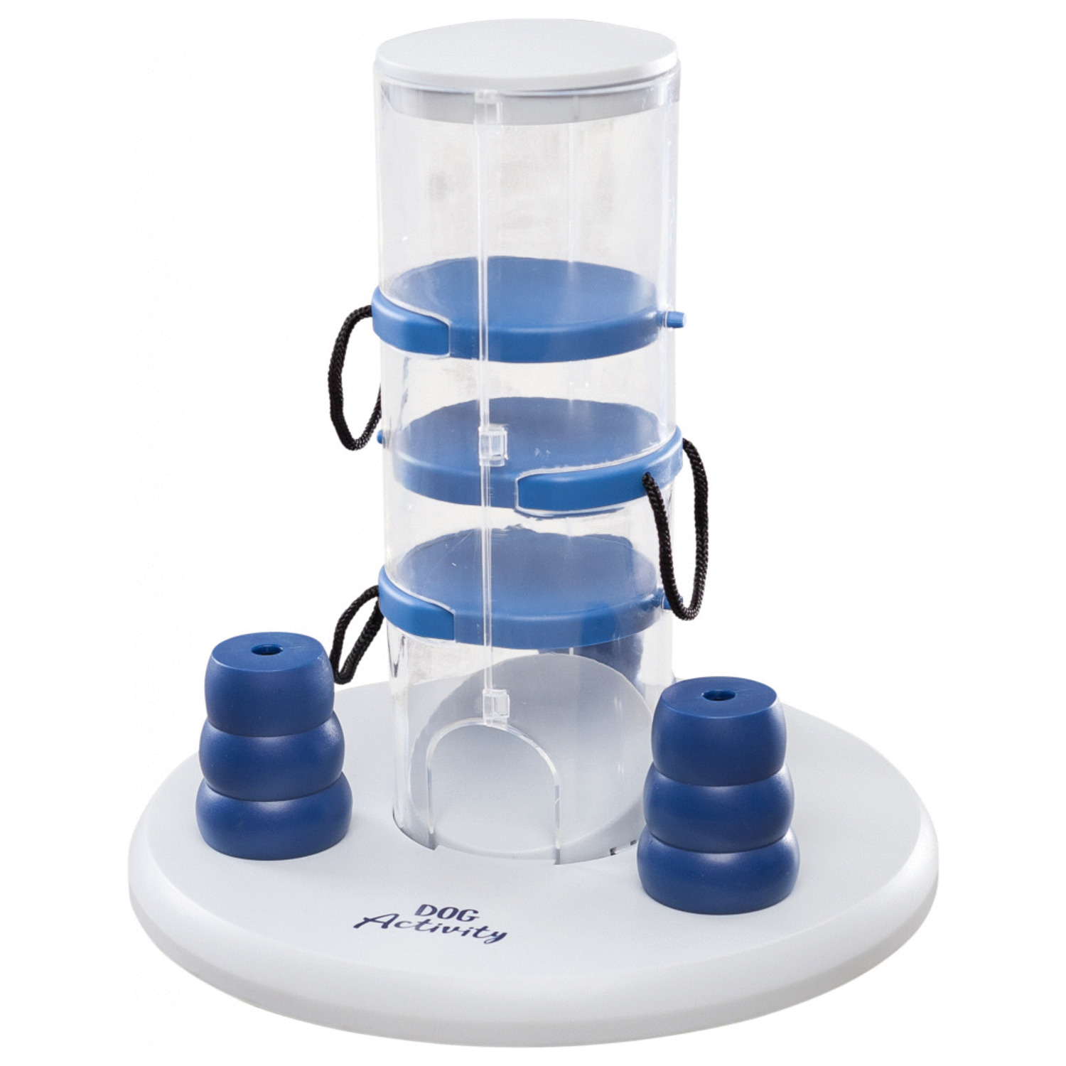 Trixie Dog Activity Gambling Tower Strategiespel - Hondenspeelgoed - Ø25x27 cm Donkerblauw Wit Lichtblauw 1 stuk