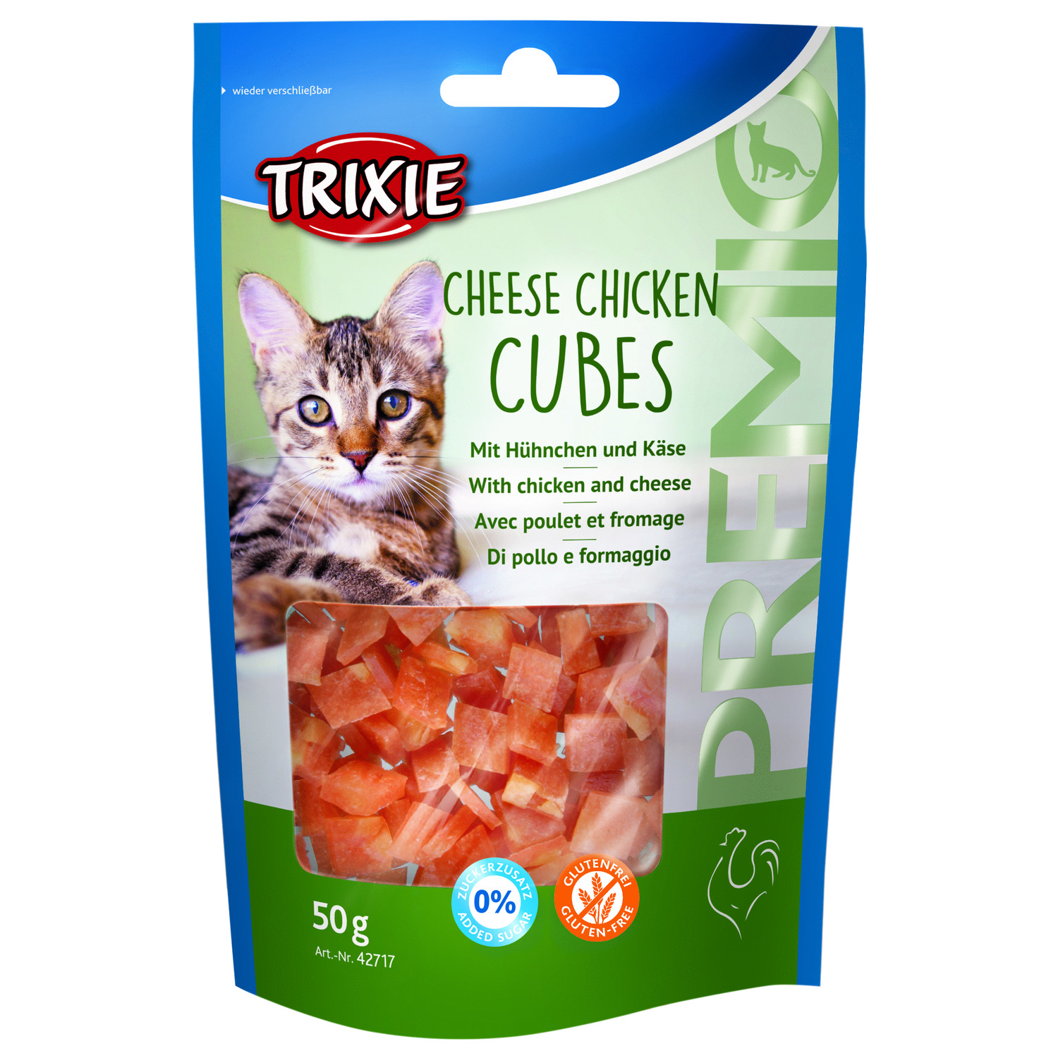 Trixie Premio Blokjes - Kattensnack - Kaas Kip 50 g