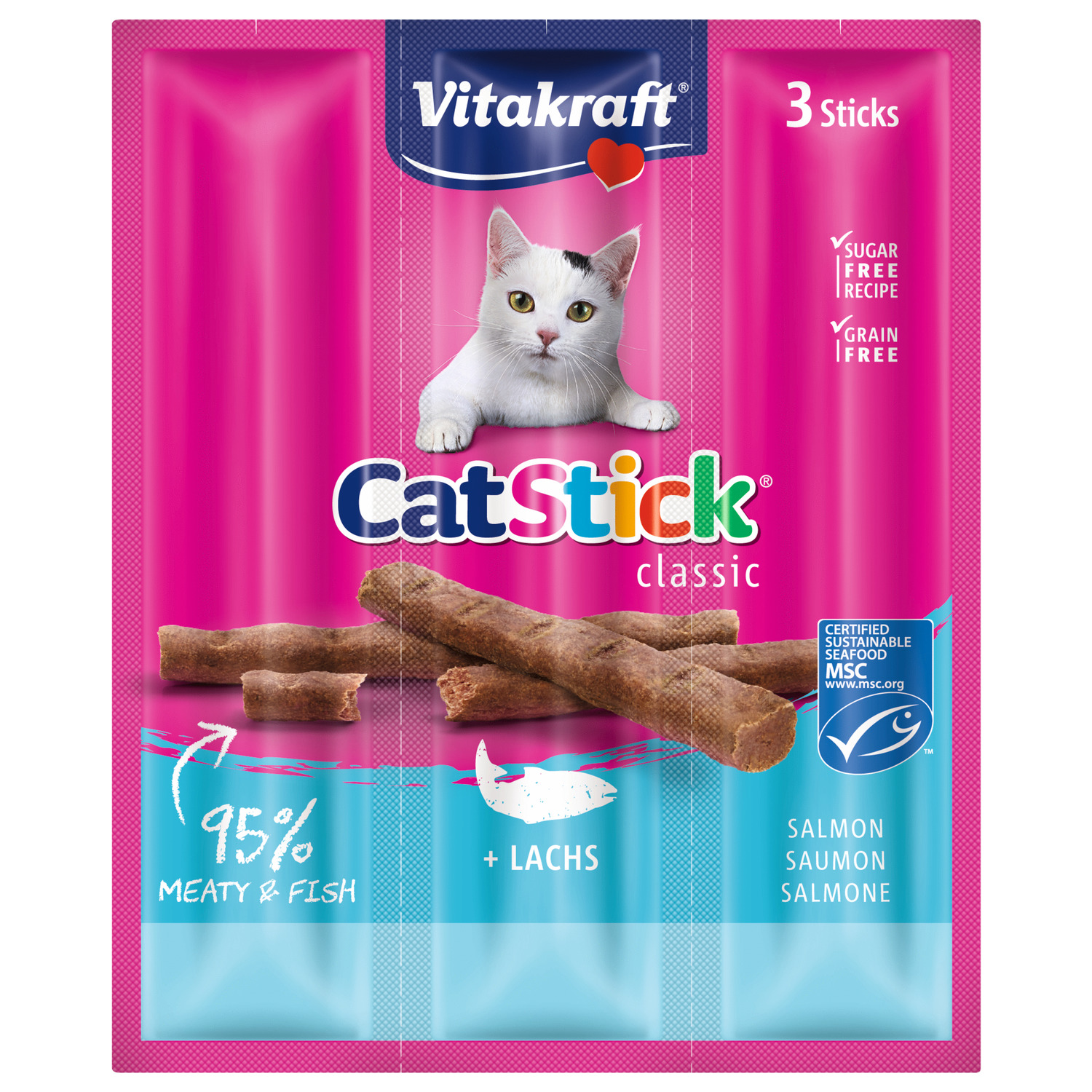 Vitakraft Cat-Stick Mini 3 stuks - Kattensnack - Zalm