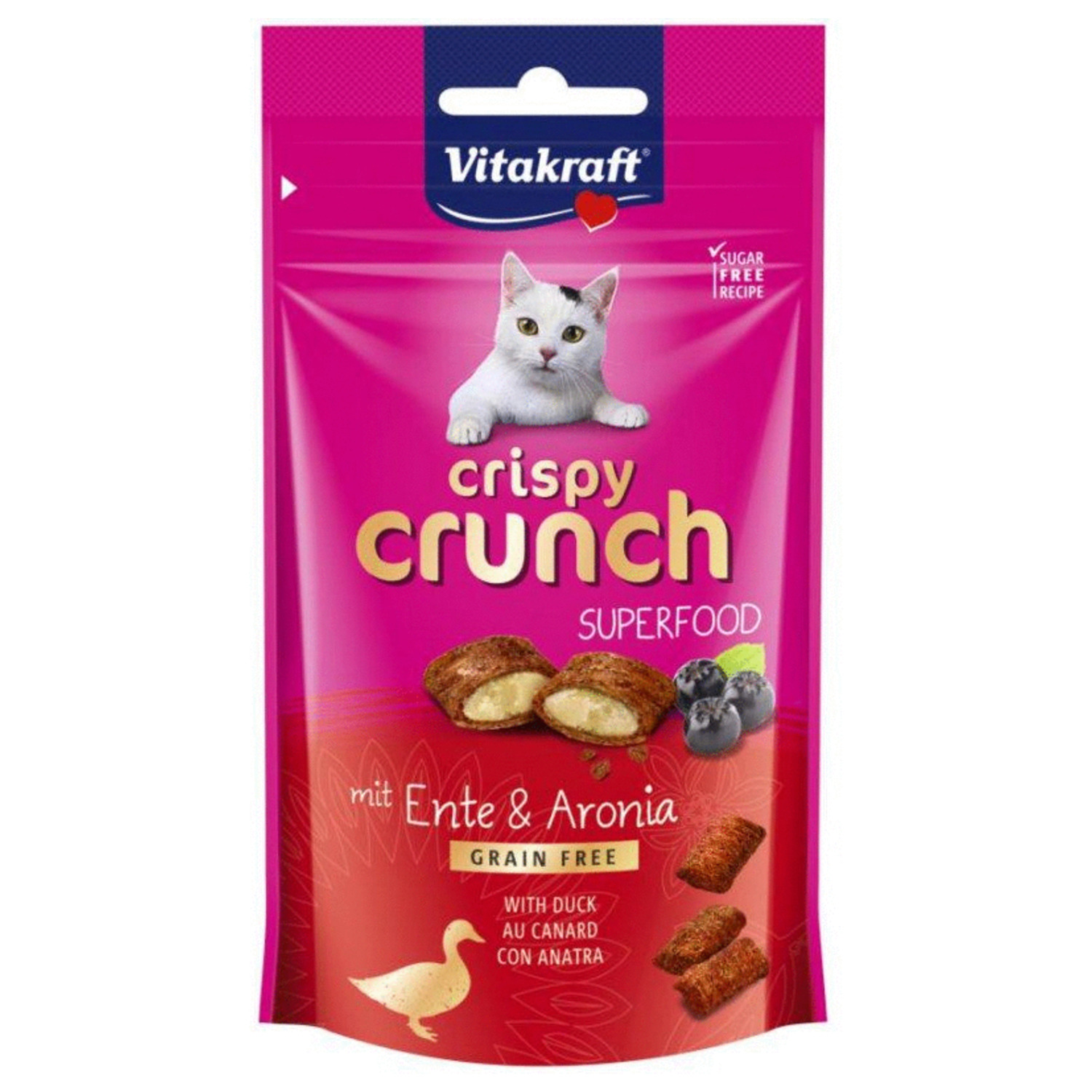 Vitakraft Crispy Crunch 60 g - Kattensnack - Eend&Zwartebessen