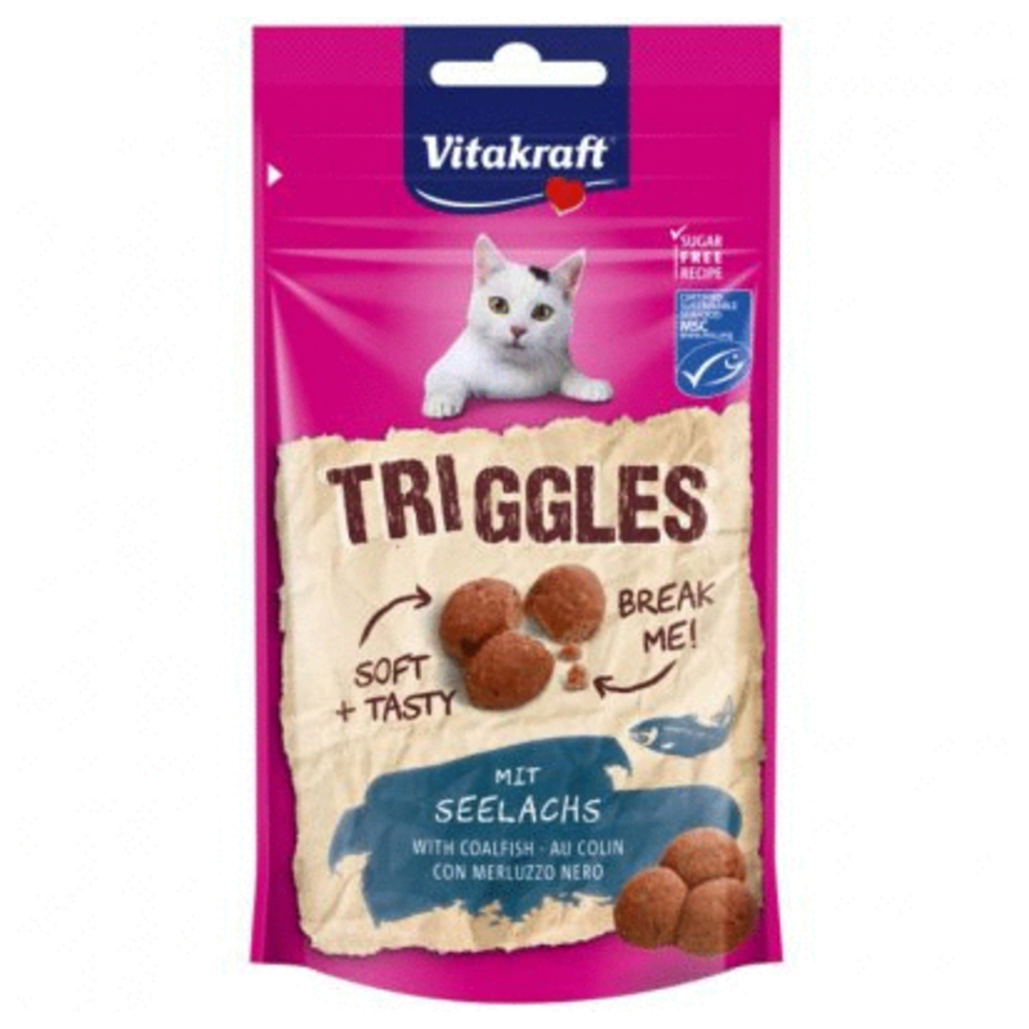Vitakraft Triggles 40 g - Kattensnack - Koolvis
