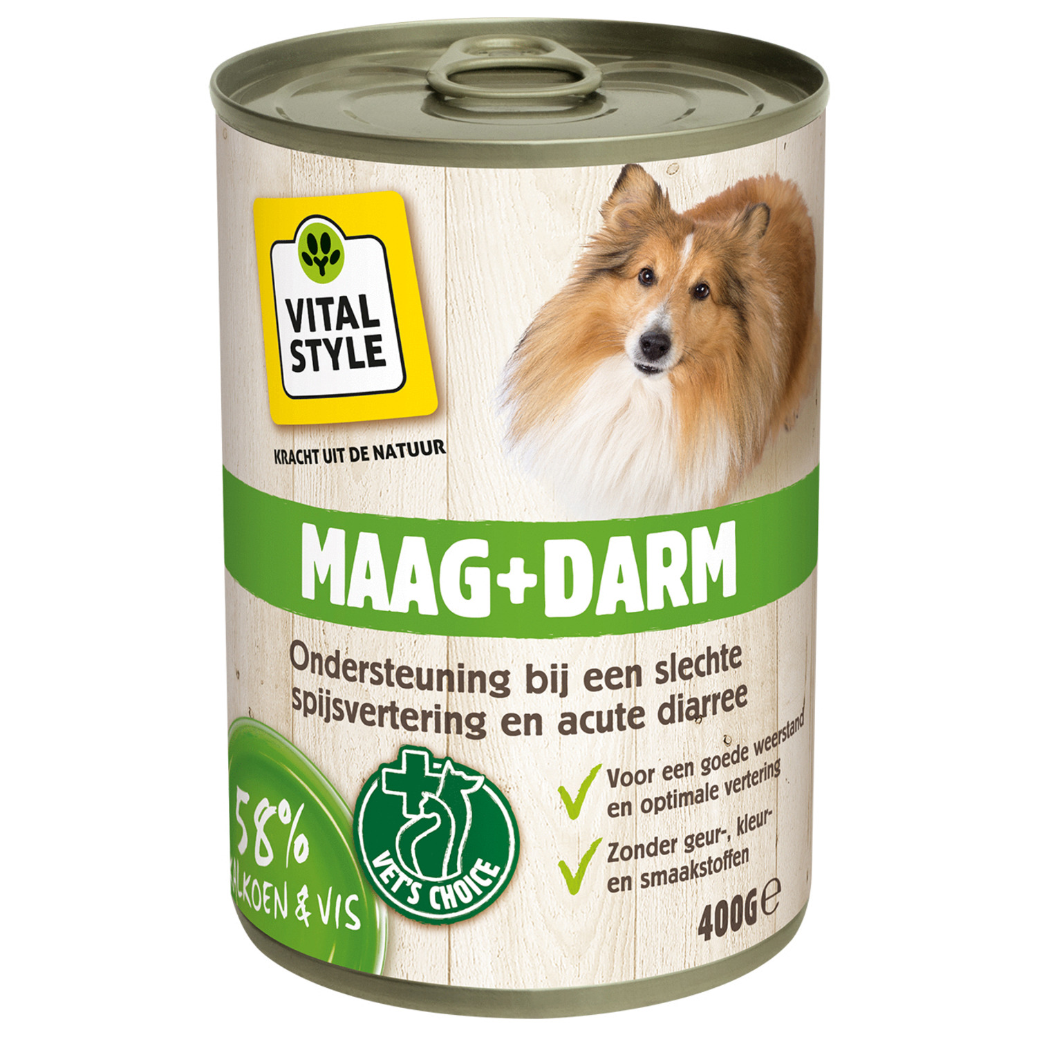Vitalstyle Blik Vitaal Vlees Maag + Darm - Hondenvoer - 400 g