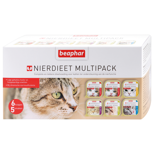 Beaphar Nierdieet Kat Multi Pack - Kattenvoer - Zalm 6x100 g